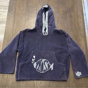 Vintage Handmade Phish Hoodie Corduroy Patchwork Fleece Blue see measurements